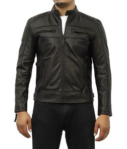Veste en cuir de vachette souple, style motard, manteau décontracté, qualité supérieure, cuir véritable, coupe ajustée, design élégant et durable - Product Image 3