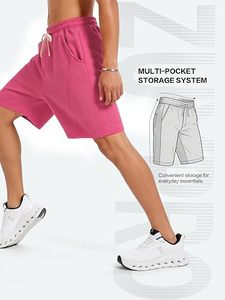 Pantalones Cortos Bermuda Rosa para Hombre con Cordón Ajustable y Bolsillos Laterales, Shorts Deportivos Casuales de Cintura Media, Material de Algodón Tejido - Product Image 4