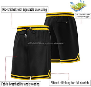 Pantalones cortos de baloncesto de malla al por mayor pantalones cortos atléticos gimnasio correr pantalones cortos de entrenamiento con bolsillos - Product Image 3