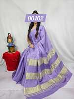 Sari en pure soie modale teinte unie avec trois Lagdi Patta Pallu, collection traditionnelle pour festivals, mariages et fêtes