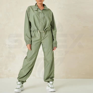 Custom Two Piece Windbreaker Jacket And Pant Set Streetwear <b>Zip</b> <b>Up</b> Polyester Nylon Windbreaker Tracksuit Set Solid Color - Product Image 3