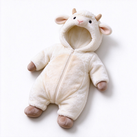 Combinaison bébé agneau personnalisée, barboteuse animale mouton, tenue bébé en peluche, combinaison à capuche agneau, costume animal nouveau-né