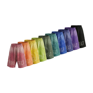 Shorts pour hommes en feutre professionnel, personnalisables, vente en gros, marque privée acceptée, respirants, séchage rapide, style urbain, effet délavé vintage - Product Image 1