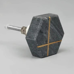 Boutons de meuble en marbre, en pierre et en bois, design artisanal, pour armoires et tiroirs, prix de gros usine - Product Image 1