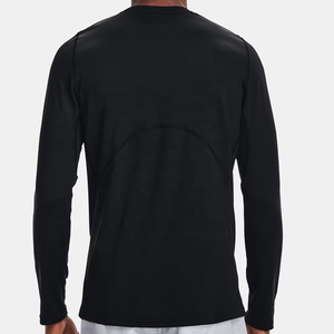 Camisetas de gimnasio para hombre, negras, de manga larga, de secado rápido, deportivas, ajustadas, con cuello redondo, de poliéster tejido, ropa deportiva. - Product Image 2