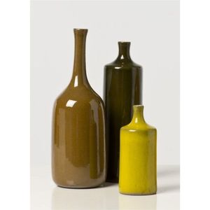 Ensemble de vases en métal verni modernes, style nordique minimaliste, pot à fleurs en glaçure, vases décoratifs de table pour la maison, l'hôtel, le salon - Product Image 1