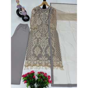 Ensemble haut et pantalon Dupatta avec dentelle fantaisie pour femmes - Product Image 1