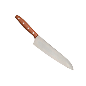 Couteau de chef artisanal haut de gamme, lame en acier Damas, fourreau en cuir, manche en bois, outil de cuisine polyvalent pour trancher - Product Image 5