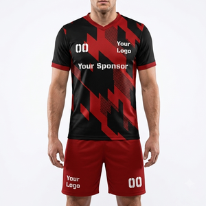 Conjunto de Uniforme de Fútbol Personalizado Ecológico 100% Poliéster, Malla Sublimada de Primera Calidad, Transpirable, Impermeable y de Secado Rápido - Product Image 1