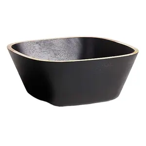 Best Selling Wholesale Metal Black Wooden Bowl High Quality Salad and Fruit Bowl Food Grade