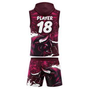Ensemble d'uniformes de football 7v7 personnalisés, maillot de flag football sublimé sans manches à capuche, vêtements de sport pour entraînement d'équipe, séchage rapide - Product Image 2