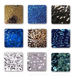 Painel de Teto 3D Decorativo Moderno e Popular para Interiores de Casa, Folha de Aço Inoxidável com Efeito de Ondas de Água - Product Image 3