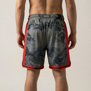 <b>Men's</b> Basketball <b>Shorts</b> Custom <b>Patch</b> Embroidery – Quick Dry High Quality | Heavy Mesh <b>Shorts</b> With Pockets - Product Image 3