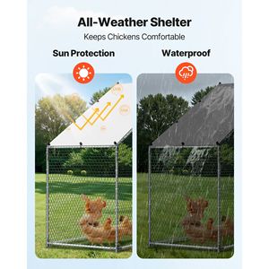 Grande Pollaio in Metallo 9.8 X 3.3 X 6.6 ft Impermeabile con Area di Recinzione e Tetto a Punta per la Cura del Pollame - Product Image 4