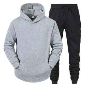 High Quality Hooded Men's Winter Streetwear Fitness Sports Sweat Suit Custom 2-Piece Set Jogging <b>Gym</b> <b>Tracksuit</b> - Product Image 5