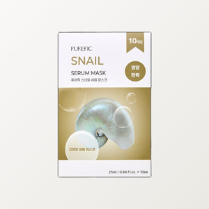 มาส์กหน้าเกาหลี K-Beauty Purepik Snail Serum Mask 10 แผ่น ผลิตในเกาหลี บำรุงผิวหน้า ลดเลือนริ้วรอย - Product Image 1