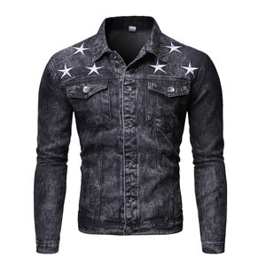 Saleh Enterprises Casual Men Regular Fit <b>Denim</b> Jacket Stone Wash Embroidered Y2K Urban Fashion Trucker <b>Coat</b> Outerwear Wholesale - Product Image 5