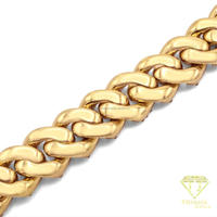 Pulsera de Moissanita en Oro Amarillo Premium con Brillantes Piedras Engastadas a Mano y Estilo Clásico de Eslabones Cubanos