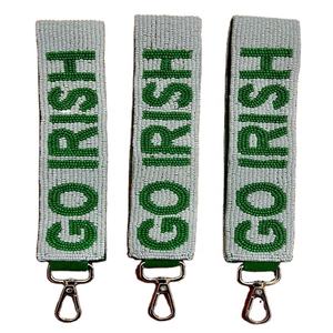 Go Irish Beaded Purse Strap Handmade Stylish Bag <b>Accessory</b> with Customization Cotton Foundation Sports Style Perfect for Gameday - Product Image 1