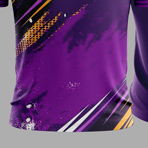 Unisex zwart-blauw geometrisch gesublimeerd 100% polyester sport shirt met korte mouwen, vochtregulerend, antibacterieel, regular fit - Product Image 6