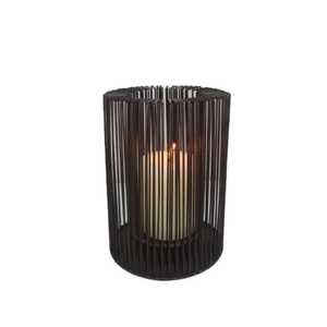 Nordic <b>Black</b> Metal Wire Cylinder <b>Candle</b> Holder Modern Wire Cage <b>Lantern</b> <b>With</b> Glass Hurricane Tube For Tabletop Centerpiece - Product Image 6