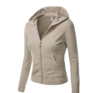 Nouvel Arrivage – Sweat à Capuche Entièrement Zippé en Molleton Épais, Couleur Unie, Haute Qualité, Survêtement ODM à Manches Longues pour Femme, Vêtement de Sport - Product Image 4