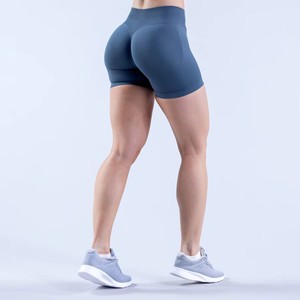 Shorts de course taille haute pour femme, effet froncé aux fesses, compressifs, respirants, sans coutures, coupe ajustée, disponibles du S au XL, pièce unique - Product Image 3
