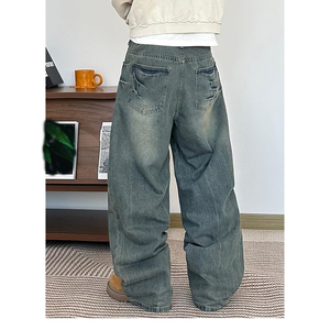 Jeans Negros para Hombre, Lavados, Corte Recto, Holgados, Estilo Vintage, Lavables, a la Moda, Estilo Urbano - Product Image 5