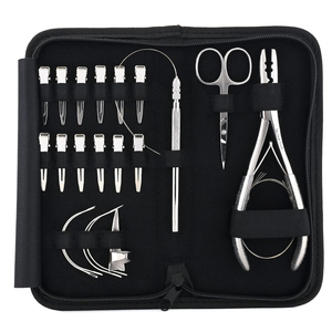 Kit de pinces professionnelles pour extensions de cheveux, pour l'installation et le retrait des extensions à micro-anneaux, fournitures pour salon de beauté - Product Image 1