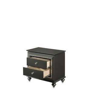 Comodino Kaitlyn con finitura grigio metallizzato eleganti ed eleganti mobili camera da letto - Product Image 2