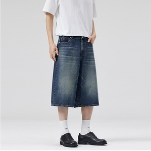 Pantalones Cortos Cargo de Lona 100% Algodón para Hombre, Cintura Media con Cordón, Transpirables, de Secado Rápido, Lavado Claro, Casuales, Largos hasta la Rodilla - Product Image 3