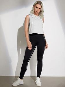 Women's <b>Sleeveless</b> <b>Hoodie</b> Asymmetric Pullover Top with Drawstring - Product Image 5