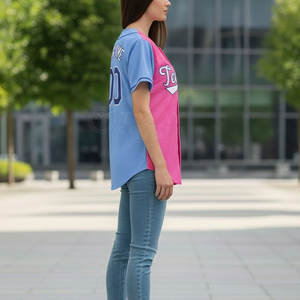 Camiseta Deportiva Ligera para Mujer, Estilo Béisbol, con Botones al Frente, para Uso Diario - Product Image 4