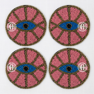 Sous-verres perlés Citrouille d'automne, lot de 4, violet et rose, pour la table de Thanksgiving, la salle à manger et la décoration de cuisine - Product Image 4