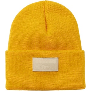 Bonnet tricoté unisexe pour adulte, style décontracté, couleur unie, avec revers et étiquette brodée – Nouveauté très demandée - Product Image 2