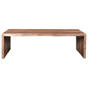 Mesa de centro plegable y duradera de madera de acacia con borde natural y acabado de grano natural, ideal para sala de estar, oficina en casa o apartamento. - Product Image 2
