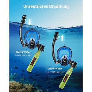 Mini Tanque de Buceo Portátil de 0.5L con Máscara Submarina, Cilindro Reutilizable de 10 Litros, Tanque de Respiración Subacuática Pequeño y Portátil - Product Image 6