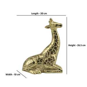 26.5cm H X 10cm W X 20cm L Golden Aluminium Giraffe Figurine Handmade Eco-Friendly Tabletop <b>Decor</b> Modern Design Living Room - Product Image 2