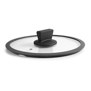 Coperchio in vetro con manico nero per padelle diametro 18 cm, copertura trasparente - Product Image 1