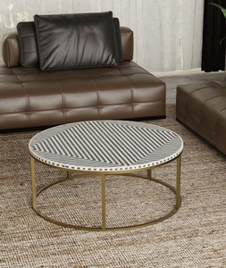 Modern Handmade Eco-Friendly Bone <b>Round</b> Stool <b>Console</b> <b>Table</b> for Home Decoration Uttar Pradesh Origin F S INTERNATIONAL MUG Model - Product Image 3