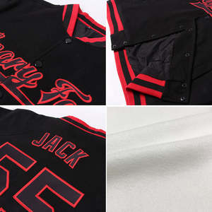 Custom White Pinstripe <b>Red</b> Varsity Letterman Jacket Men Women Oversized Baseball Bomber Team Jacket OEM ODM Heavyweight Premium - Product Image 3