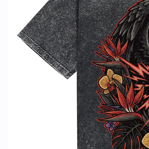Frigate Fire <b>Men's</b> Cotton <b>T</b>-<b>Shirt</b> <b>Floral</b> Print Casual Short Sleeve Summer <b>Shirt</b> Breathable Woven Poplin Front Logo - Product Image 2
