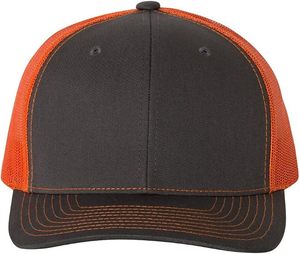 Gorra de Malla de 6 Paneles con Cierre a Presión, Color Negro y Naranja en Contraste, Ajustable, Unisex, Casual, para Primavera/Verano, para Adultos - Product Image 1