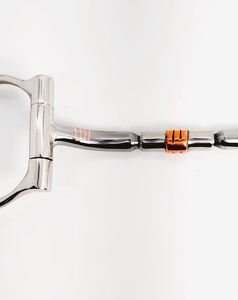 Bocado de caballo tipo snaffle de acero inoxidable con eslabón Dee occidental y rodillo de acero y cobre - 5 pulgadas - Product Image 3
