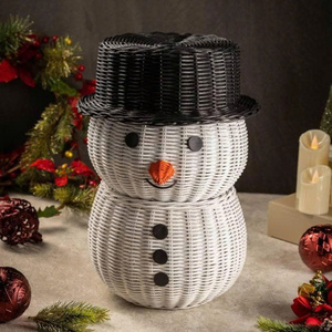 Artículos Navideños, Cestas de Almacenamiento de Ratán Natural con Forma de Reno, Cestas Tejidas a Mano, Decoraciones para el Hogar y la Sala de Estar - Product Image 6