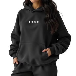 Sweat à capuche oversize personnalisé brodé pour femme, en molleton, coupe décontractée et ample, idéal pour l'automne et le printemps - Product Image 5