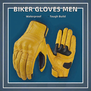 Gants de conduite vintage en cuir pour hommes et femmes, respirants, perforés, pour la course, compatibles écran tactile, pour sports de plein air - Product Image 2