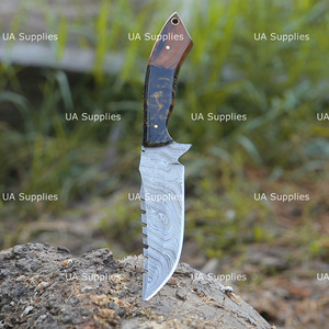 Couteau de chasse à pointe fixe en acier Damas fait main de 9 pouces, manche en bois de rose, épaisseur de 0,5 mm, qualité industrielle OEM 1 - Product Image 2
