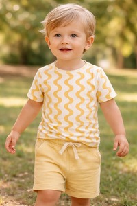 Ensemble haut et bas pour bébé garçon 100% coton biologique, personnalisé, doux, respirant, respectueux de la peau, vêtements pour nourrissons, tenue confortable pour tous les jours - Product Image 2