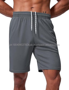 Men's Casual Classic Athletic Shorts with Front Logo High Street Style Breathable Quick Dry Cotton Sweat Shorts and Drawstring - Product Image 4